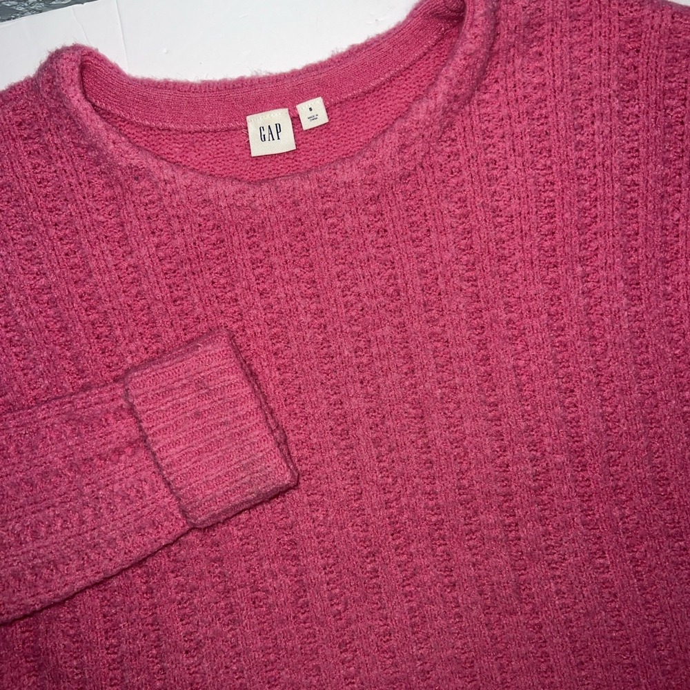Vintage Gap Wool Blend Cable Knit Sweater Small Y2K 2000s Pink Women's